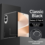Luksuslik 100% Ehtne Nahast Magnetiline Kaan Samsung Galaxy Z Fold8 Z Fold 8 Ultra jaoks MagSafe Traadita Hingega Lehma Nahast Tagakaas Galaxy Z Fold 8 must