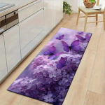 1 tk rustikaalses stiilis lilla liblikas sirelill libisemiskindel pestav piirkonnamatt jooksik esikusse, elutuppa, magamistuppa ja terrassile 80X200cm