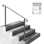 VEVOR sepistatud rauast k&auml;sipuu, sobib 2 v&otilde;i 3 astmele, v&auml;listingimustes kasutatav trepik&auml;sipuu, reguleeritav esiporiku k&auml;sipuu
