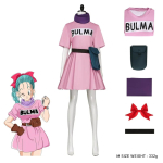 Jaapani anime cosplay kost&uuml;&uuml;m Bulma kost&uuml;&uuml;m live-action rollim&auml;ngu konventsiooni cosplay kleit XL pink