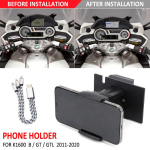 UUS BMW K1600GTL K1600GT K1600B K 1600 B GT GTL 2011-2020 Mootorratta GPS-telefoni Navigatsioonihoidik USB-laadimisega Hoidik black