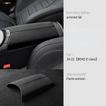 Itaalia esmaklassiline seemisnahk Mercedes Benz E-klassi W213 S213 A238 C238 AMG E63 2016 2017 2018-2021 2022 Autokonsooli k&auml;etoe kleebis One Size black