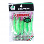 5TK HENGJIA 9g 9,5cm 2,0# Plastikust kalmaari rakised V&auml;rvilised helendavad uppuvad peibutis roheline