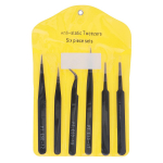 6 tk/komplekt roostevabast terasest pintsetid 1,0 mm antistaatilised parandust&ouml;&ouml;riistad elektroonikaehtetele 1.0MM must