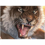 Teemantmaali tikandid T&auml;isringi puur Tiger Ristpistes Loomade kivid N&auml;put&ouml;&ouml; 20X30CM