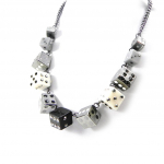 NOA [I2242] - Collier Cr&eacute;ateur 'Sissi' noir beige must