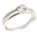 Bague Argent 'C&acirc;lin' blanc argent&eacute; (rhodi&eacute;) - 5 mm 50 h&otilde;be