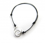 Les Tr&eacute;sors De Lily [M7299] - h&otilde;bedane k&auml;ev&otilde;ru  Infini , must h&otilde;be - 18x11 mm h&otilde;be