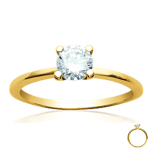 Solitaire Plaqu&eacute; Or 'Unique' blanc dor&eacute; - &Oslash; 5 mm 50 kuld