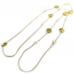 Les Tr&eacute;sors De Lily [N8445] - Collier sautoir 'Scarlett' blanc dor&eacute; kuld