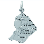 Les Tr&eacute;sors De Lily [Q6689] - Pendentif Argent 'Guyane Fran&ccedil;aise' argent&eacute; (rhodi&eacute;) - 18x15 mm h&otilde;be