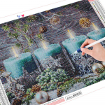 Teemantmaalimise maastik ruudukujuliste rhinestones teemanttikanditega 20X30CM