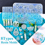 DIY Crystal Epoxy Feather Water Drop Loomade ja taimede kaelakee ripats k&otilde;rvar&otilde;nga vorm