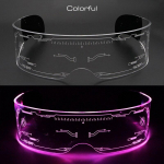 SHAUNA LED helendavad p&auml;ikeseprillid Vintage Punk kaitseprillid Mehed Naiste Moepidu J&otilde;ulud V&auml;rvilised Valgustatud Prillid Varjud UV400