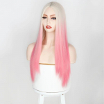 MERISIHAIR Pikad lainelised s&uuml;nteetilised parukad Ombre Blond Roosa Parukas naistele Cosplay Natural Keskosa juuste Parukas K&otilde;rgtemperatuur Fiber