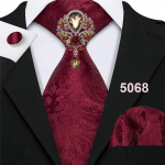 8 disainilahendust Paisley lipspross meestele pulmapidulik siidist kaelaside Hanky ​​mansetin&ouml;&ouml;pide komplekt Barry.Wang N-5068