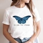 Naiste T-s&auml;rk l&uuml;hikeste varrukatega, mood 90ndate vabaaja stiilis liblikas elegantsed riided T-s&auml;rk O-kaelusega prindiga Naiste riided Graafiline T-s&auml;rk S valge