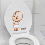 Naljakas spoof multikas lastele inglise dekoratiivne isiksus WC WC katte kleebised Lasteaia dekoratiivsed seinakleebised