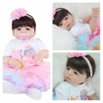 BZDOLL 55 CM t&auml;issilikoonist taass&uuml;ndinud t&uuml;drukule beebinukk m&auml;nguasjad realistlikud vasts&uuml;ndinud printsess v&auml;ikelapse Boneca armas s&uuml;nnip&auml;evakingitus Girl-1