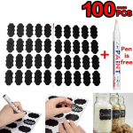 20/60/100 tk Veekindel kriiditahvel V&uuml;rtsimoosipurk Pudelisildid Tahvel Silt Marker Pliiatsisildid Kleebised 20pcs/1sheet & a pen