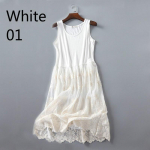 Naiste tikandid Lilleline aluskleit alusseelik camisole T&auml;ielikult libiseva rihmakihiga t&uuml;llist k&otilde;rge v&ouml;&ouml;koht 01 valge