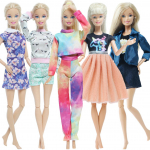 5 komplekti vabaaja nukuriided moer&otilde;ivad minikleit l&uuml;hikesed p&uuml;ksid pluusid p&uuml;ksid Barbie-nukkudele 1/6 11,5-tolline nuku kinkekomplekt t&uuml;drukule m&auml;nguasi