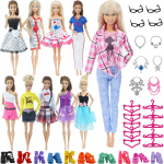 40 tk/komplekt Nukutarvikud Barbie nukule Mini kleit Spordiriided Kingad Riidepuud Laste T&uuml;druku Kingikomplekt M&auml;ngumaja M&auml;nguasi