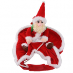 Charming Dog Funny Clothes Friendly to Skin Xmas Holiday Party Santa Claus Cosplay Costume S