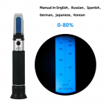 Pihushoitav 0&ndash;80% alkoholi refraktomeeter kangete alkohoolsete jookide jaoks Kodumajapidamises kasutatavate alkohoolsete jookide valmistamise refraktomeeter alkoholikontsentratsiooni detektor must