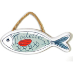 Les Tr&eacute;sors De Lily [R6572] &ndash; Sinine kalapuust uksetahvel (Vannituba) - 12x4 cm sinine