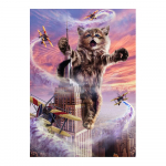 Monster Titan Cat Kraken Loominguline plakat Prindib Loomad L&otilde;uend Maalimine Elutuba Magamistuba Naljakas seinamaaling Kunstpildid Kaasaegne kodukaunistus 20x30cm No Frame valge