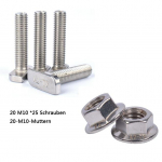 20 haamripeaga kruvi M10 x 25 mm + 20 mutrit A2 20pcs M10*25 screws+20pcs M10 nuts