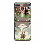 Studio Ghibli Spirited Totoro nutitelefoni &uuml;mbris Samsung Galaxy Z Flip 3 5g jaoks Tagumine PC &uuml;mbris K&otilde;va Capa kest K&otilde;va kate Fundas For Samsung Z Flip