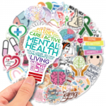 50 tk vaimse tervise kleebised uued vaimse tervise teadlikkuse doodle kleebised rula kitarri kleebised hulgim&uuml;&uuml;k