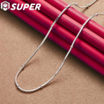 925 Sterling h&otilde;be 18/20 tolli 1,2/2 mm ussikett helmed kaelakee ehted 45cm