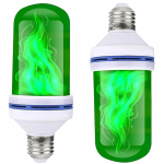 1 tk LED-leegiefektiga lambipirn Tagurpidi efektiga LED-pirni leegipirnid festivalihotelli baari peokaunistuseks XYZ E27 roheline