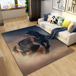 3D Light Luxury Modern Horse Area vaip, suur, vaipvaip elutoa magamistoa diivanile, k&ouml;&ouml;gi vannitoa uksematt, libisemiskindel p&otilde;randamatt 120x160cm