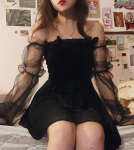 Gooti tumeda v&otilde;rguga vintage gooti kleidid Egirl 2021 Esteetiline l&auml;bipaistev rihmaga plisseeritud kleit &scaron;ikk punk hiphop grunge emo Y2K &scaron;ikk S must