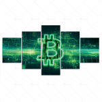 HD kodukaunistus l&otilde;uendijoon maalimine Bitcoini pildid seinakunsti prindid Modulaarne kaasaegne raamplakat poistetoale 5 paneel 20x35cm*2 20x45cm*2 20x55cm*1