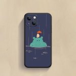Hippo Cartoon telefoni&uuml;mbris iPhone'ile Samsung Galaxy Redmi Xiaomi Oppo OnePlus Note SA 7 8 9 10 11 12 13 14 20 21 22 23 53 54 Pro Max Plus Ultra iPhone 6 or 6S