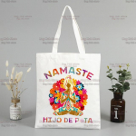 Vintage Namaste Mother Printing Bag Naiste kott Canvas College Ostukott &Otilde;lakotid 24*26cm