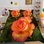 3D lilledega voodipesukomplekt Roosi tekikate Padjap&uuml;&uuml;r Kaheinimesevoodi t&auml;issuuruses voodikatte komplekt Pestav t&otilde;mblukk Mugav kodukaunistus Baby 100x135cm