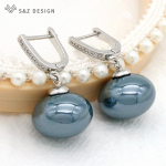 Trend Big Simulation Pearl Drop K&otilde;rvar&otilde;ngad Roosa kulla v&auml;rvi kuupmeetrist tsirkooniumoksiidist k&otilde;rvatropp naistele Pulmaehted Kingitus