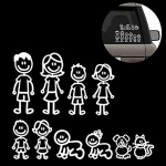 (Pakis 10) Happy Family Self Decal Kleebised Autokleebised Valged