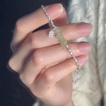 ANENJERY Hetian Jade purustatud h&otilde;bedane k&auml;ev&otilde;ru naistele, Korea stiilis k&auml;ev&otilde;rud, igap&auml;evased ehted. valge