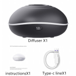 Kaasaskantav USB &otilde;huniisutaja v&auml;rvilise &ouml;&ouml;valgusega koos LED-valgustuse simulatsiooniga v&auml;rvilise leegi l&otilde;hnamasinaga Black