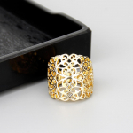 Stiilne kullav&auml;rvi metallist s&otilde;rmus naistele pulmaehted &otilde;&otilde;nsad Arabesque bijoux hulgim&uuml;&uuml;k kuld