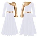 Lapsed T&uuml;drukud Kirik Pikk kleit Vaimu &uuml;listamise t&auml;histamine Tants Maxi seelik Tantsur&otilde;ivad Pikkade varrukatega tantsuriided 9-10 Years