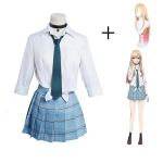 Anime My Dress Up Darling Kitagawa Marin Cosplay Parukas Lips JK Kooliseelik Komplektid Halloweeni Kost&uuml;&uuml;mid Naistele &Uuml;htne L-(Costume+Wig)