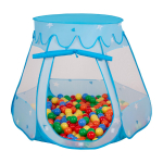 Selonise m&auml;ngutelk 105x90cm/200 palli lossimaja pop-up ballpit plastikpallid lastele, sinine:kollane-roheline-sinine-punane-oranž 105x90cm/200 balls
